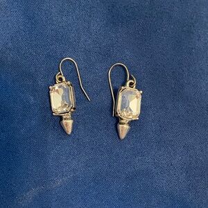 Buckle Gold-Tone Clear Crystal Dangle Earrings